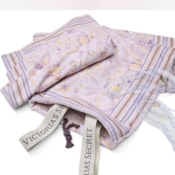 Victoria's Secret Purple and Cream Backpack Beach Towel with Elegant Design - Picture 3 of 7
